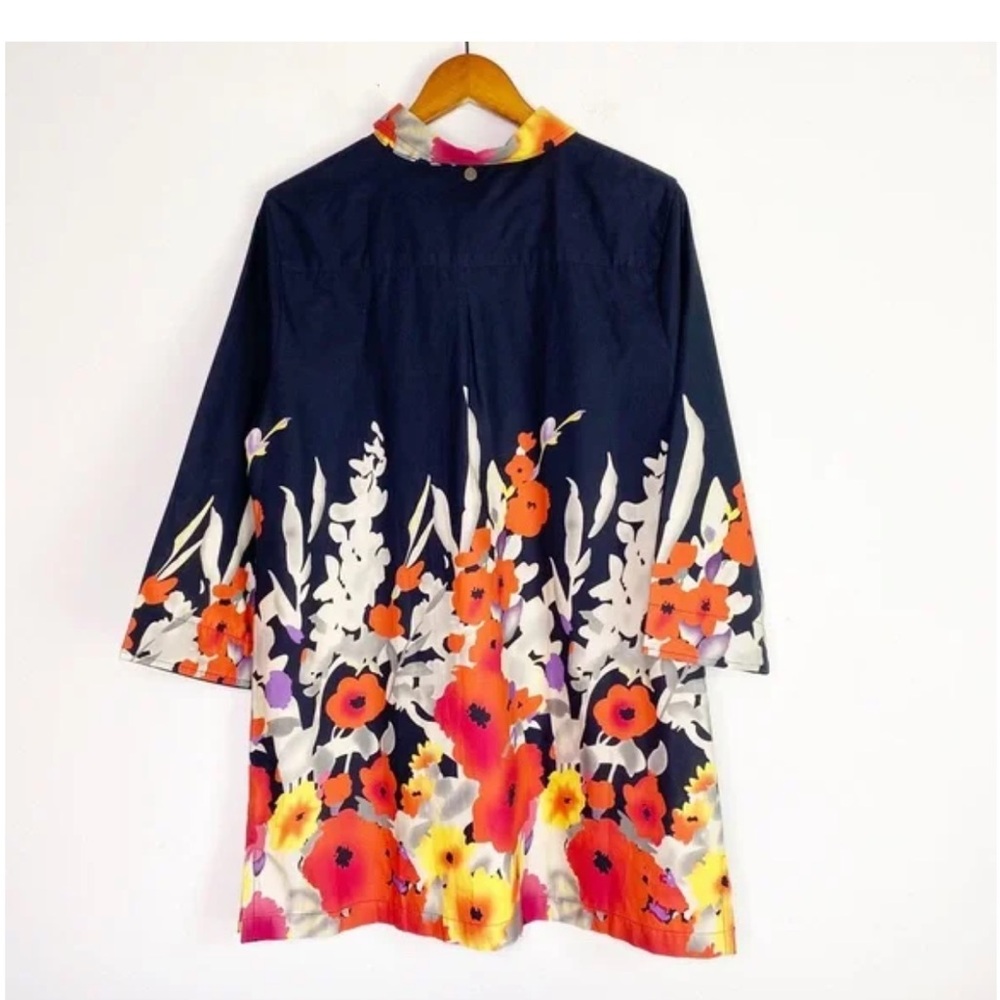 Soft Surroundings Black and Red Floral Button Down Shirt size Xal - Picture 7 of 10